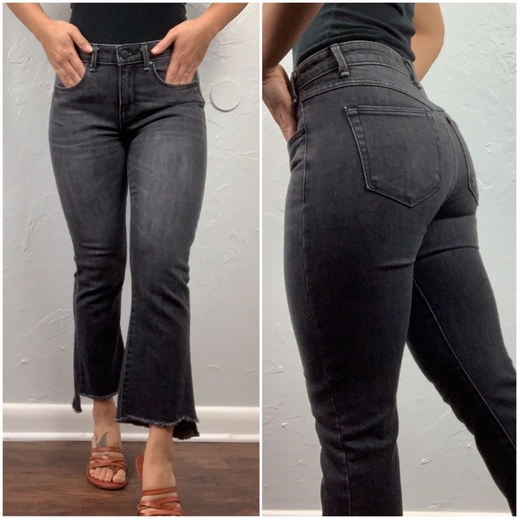 Rise Cropped Flare Jeans 